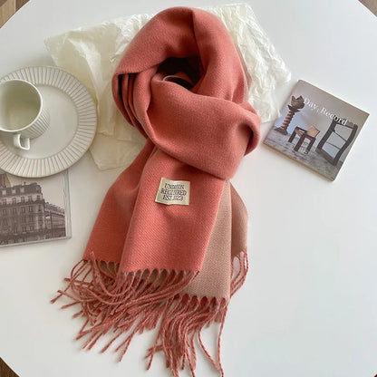 Double-Sided Faux Cashmere Winter Scarf – Winter 2025