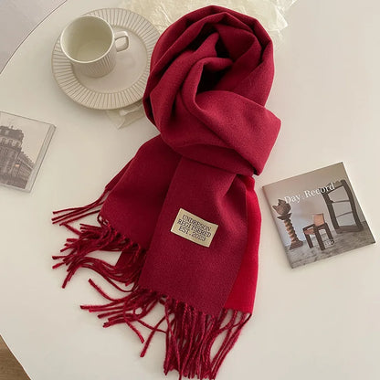 Double-Sided Faux Cashmere Winter Scarf – Winter 2025