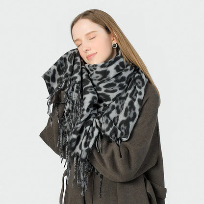 Bohemian Leopard Tassel Winter Scarf – 2025 Collection