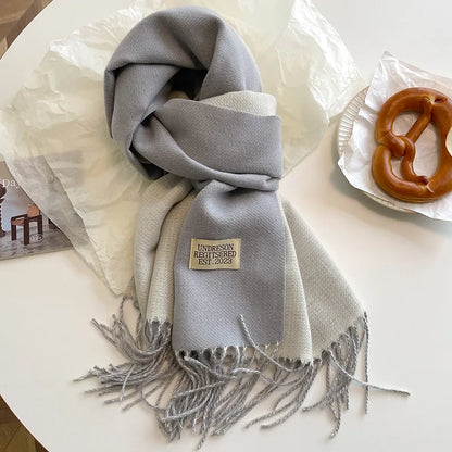 Double-Sided Faux Cashmere Winter Scarf – Winter 2025