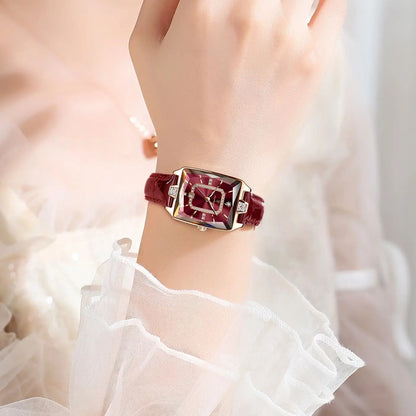 Luxury Rectangle Leather Watch – 2025 Collection