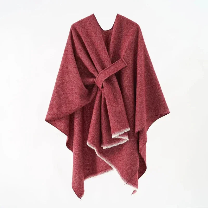 Cashmere-Feel Cape Shawl