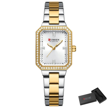 Luxury Rectangular Women’s Watch – Sparkling Elegance