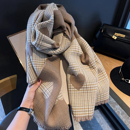 CozyHeart Plaid Scarf