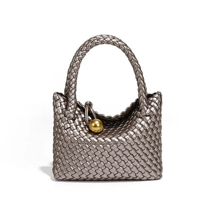 Vegan Leather Woven Shoulder Bag – 2025 Collection
