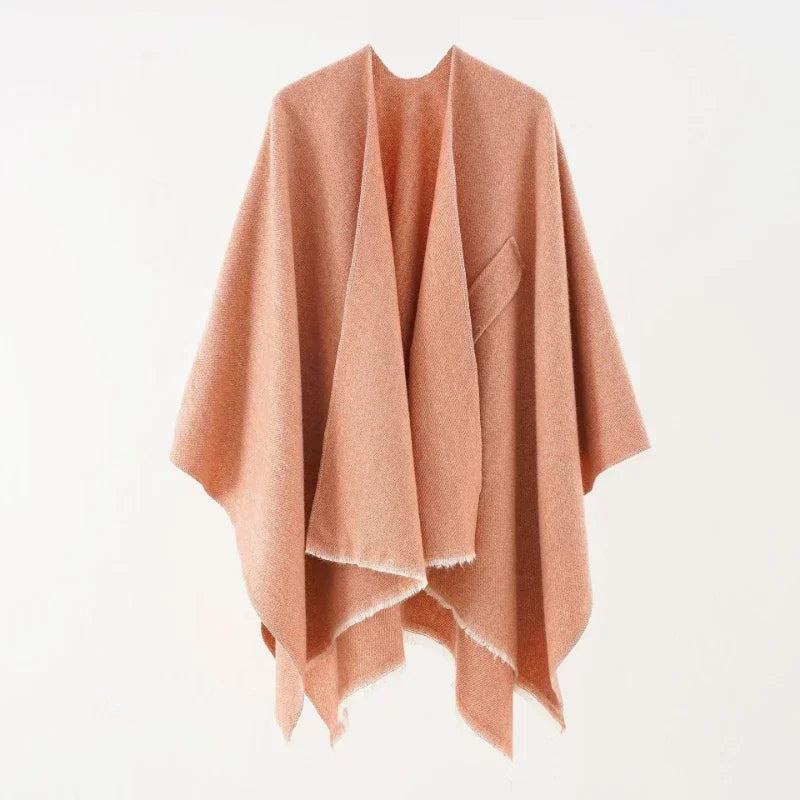 Cashmere-Feel Cape Shawl