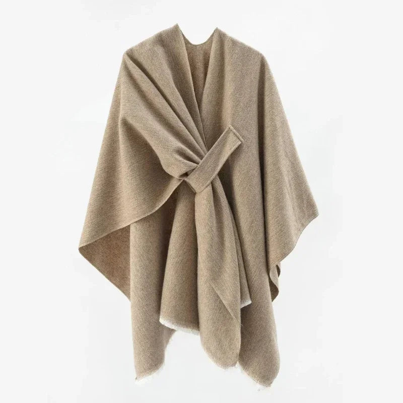 Cashmere-Feel Cape Shawl