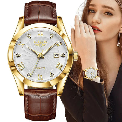 LIGE Luxury Sport Leather Watch – 2025 Collection
