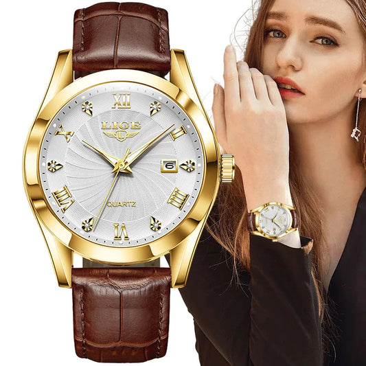 LIGE Luxury Sport Leather Watch – 2025 Collection
