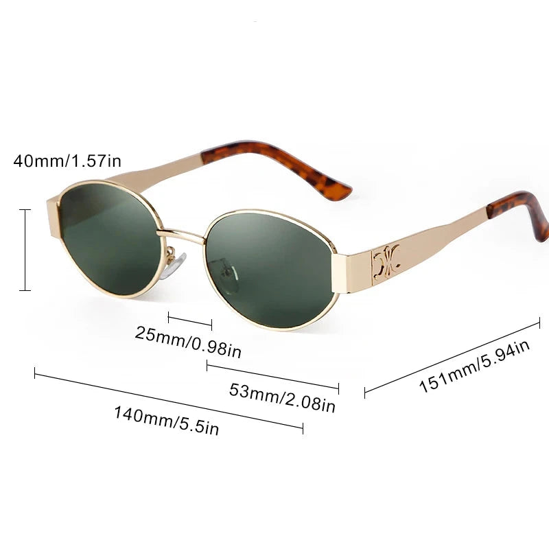 Retro Pilot Oval Sunglasses