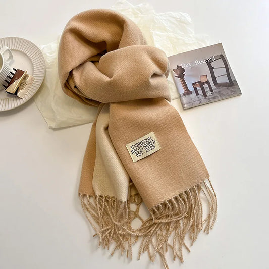 Double-Sided Faux Cashmere Winter Scarf – Winter 2025