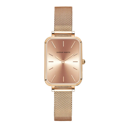Rose Gold Square Mesh Strap Watch – 2025 Collection