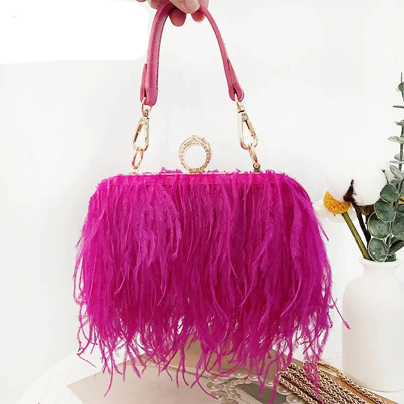 Britt Feather Clutch