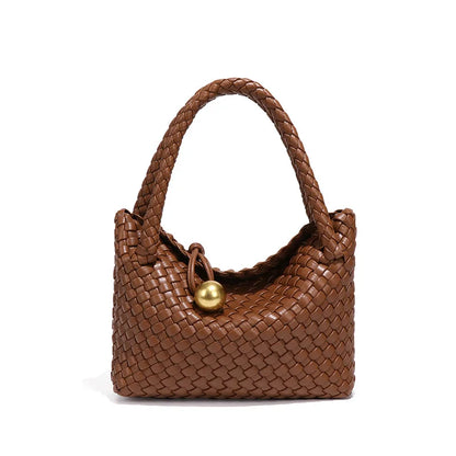 Vegan Leather Woven Shoulder Bag – 2025 Collection