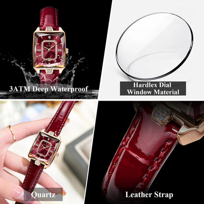 Luxury Rectangle Leather Watch – 2025 Collection