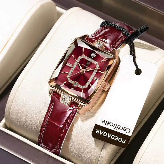 Luxury Rectangle Leather Watch – 2025 Collection