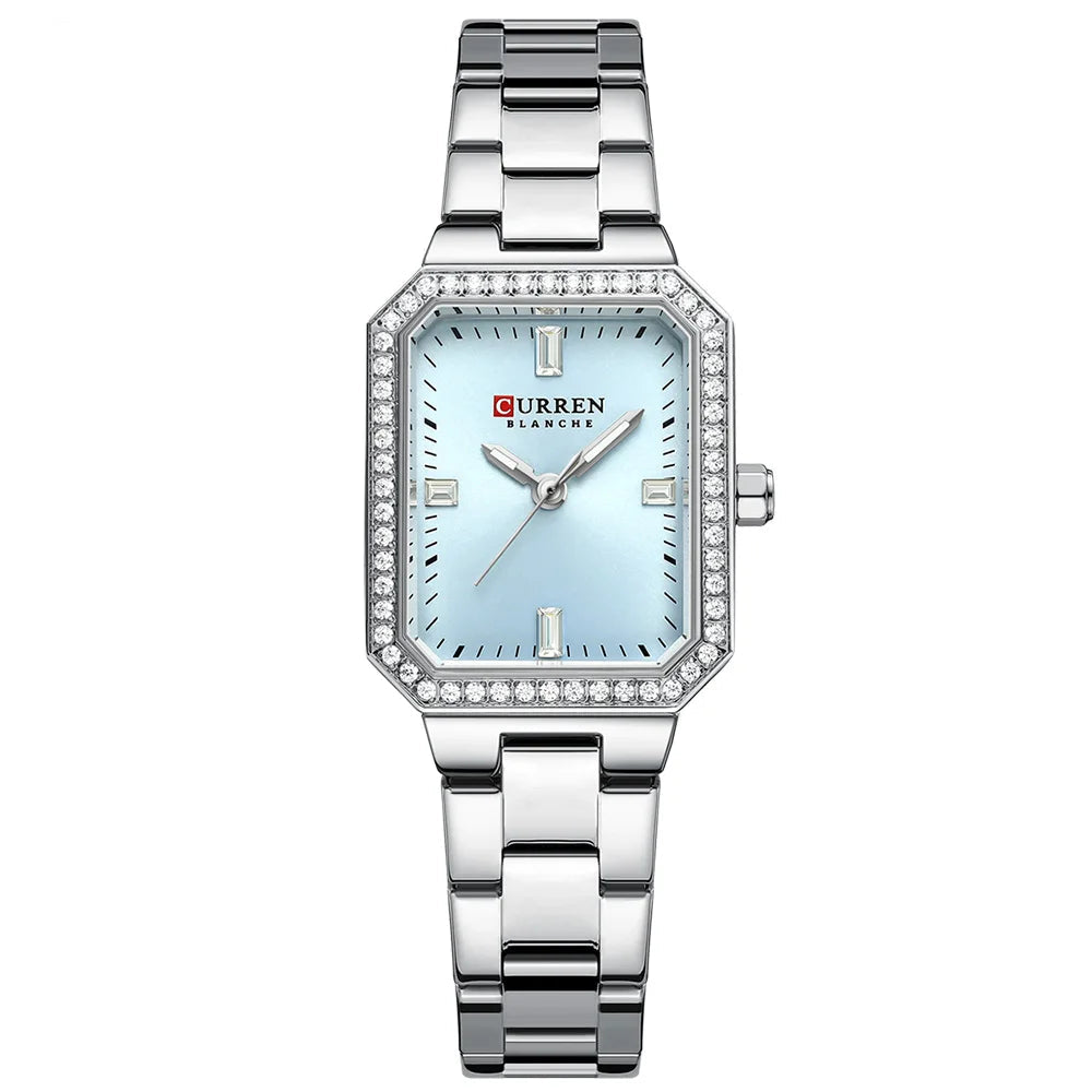 Luxury Rectangular Women’s Watch – Sparkling Elegance