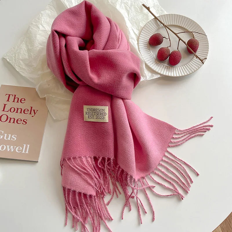 Double-Sided Faux Cashmere Winter Scarf – Winter 2025