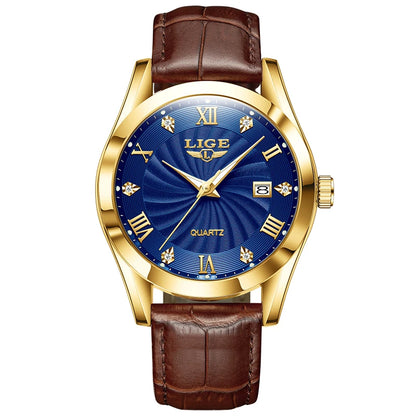 LIGE Luxury Sport Leather Watch – 2025 Collection