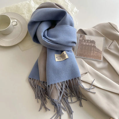 Double-Sided Faux Cashmere Winter Scarf – Winter 2025