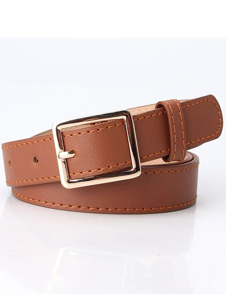 Fashion Gold Square Buckle Waist Belt