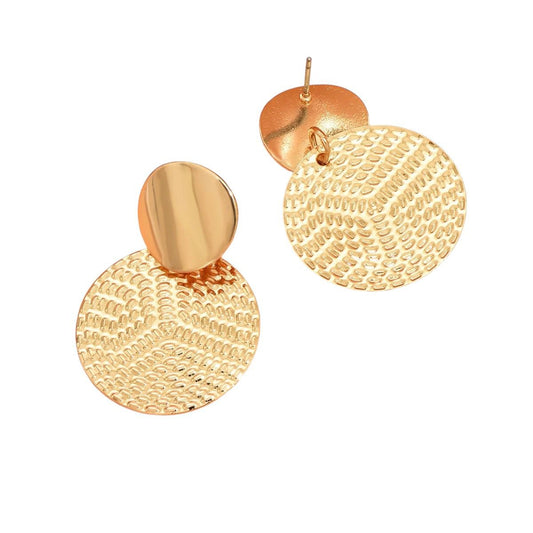 Geometric Metal Round Earrings