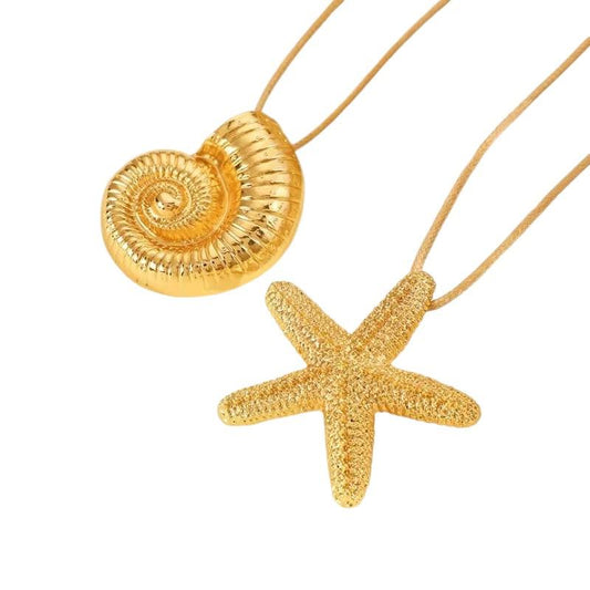 Metal Starfish Pendant Necklace