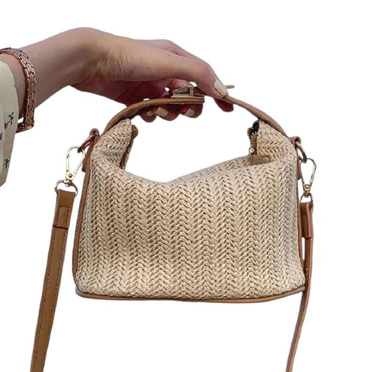 Beige Grass Woven Bag