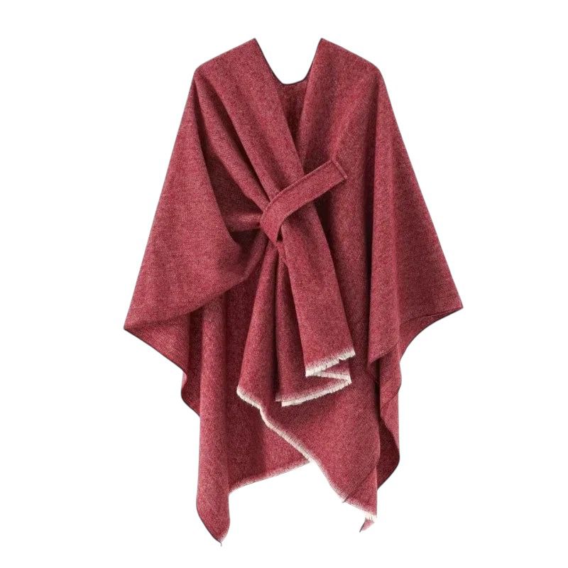 Cashmere-Feel Cape Shawl