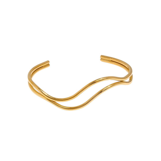 Gold-Tone Double Layer Cuff Bracelet