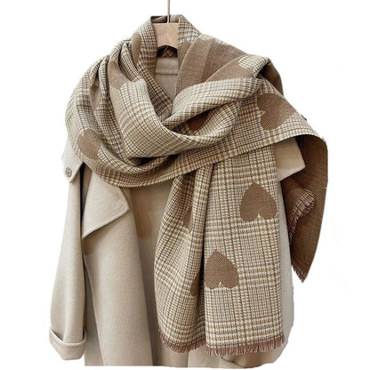 CozyHeart Plaid Scarf