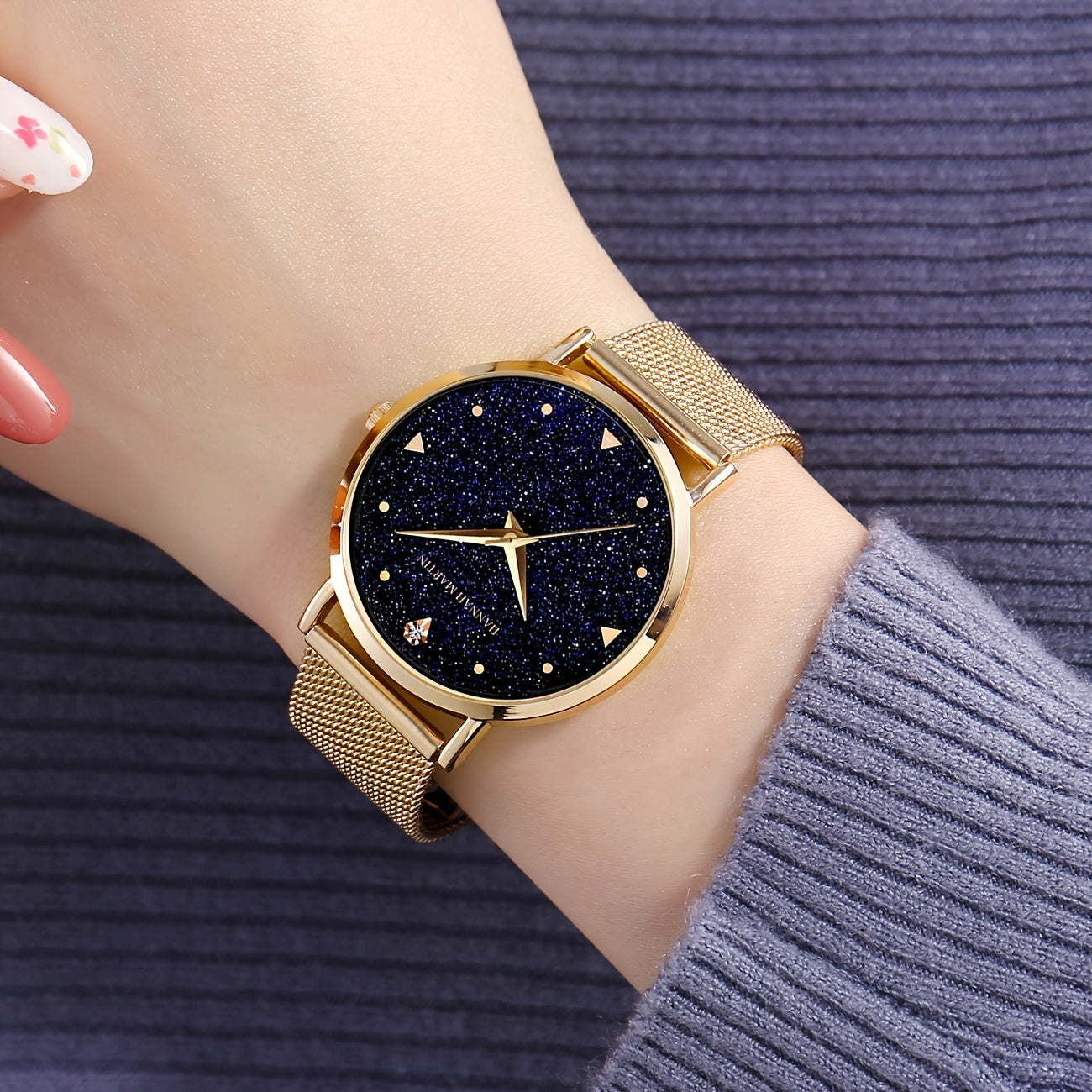 Celestial Glam Rhinestone Quartz Watch