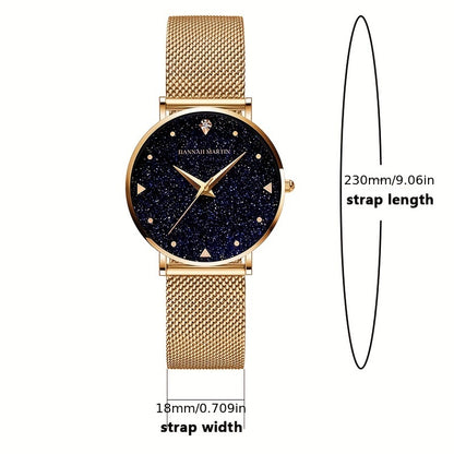 Celestial Glam Rhinestone Quartz Watch